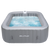 Relxtime 6 Person Square Inflatable Hot Tub 130 Massaging Air Jets Grey Laminated Classic Spa - HS003