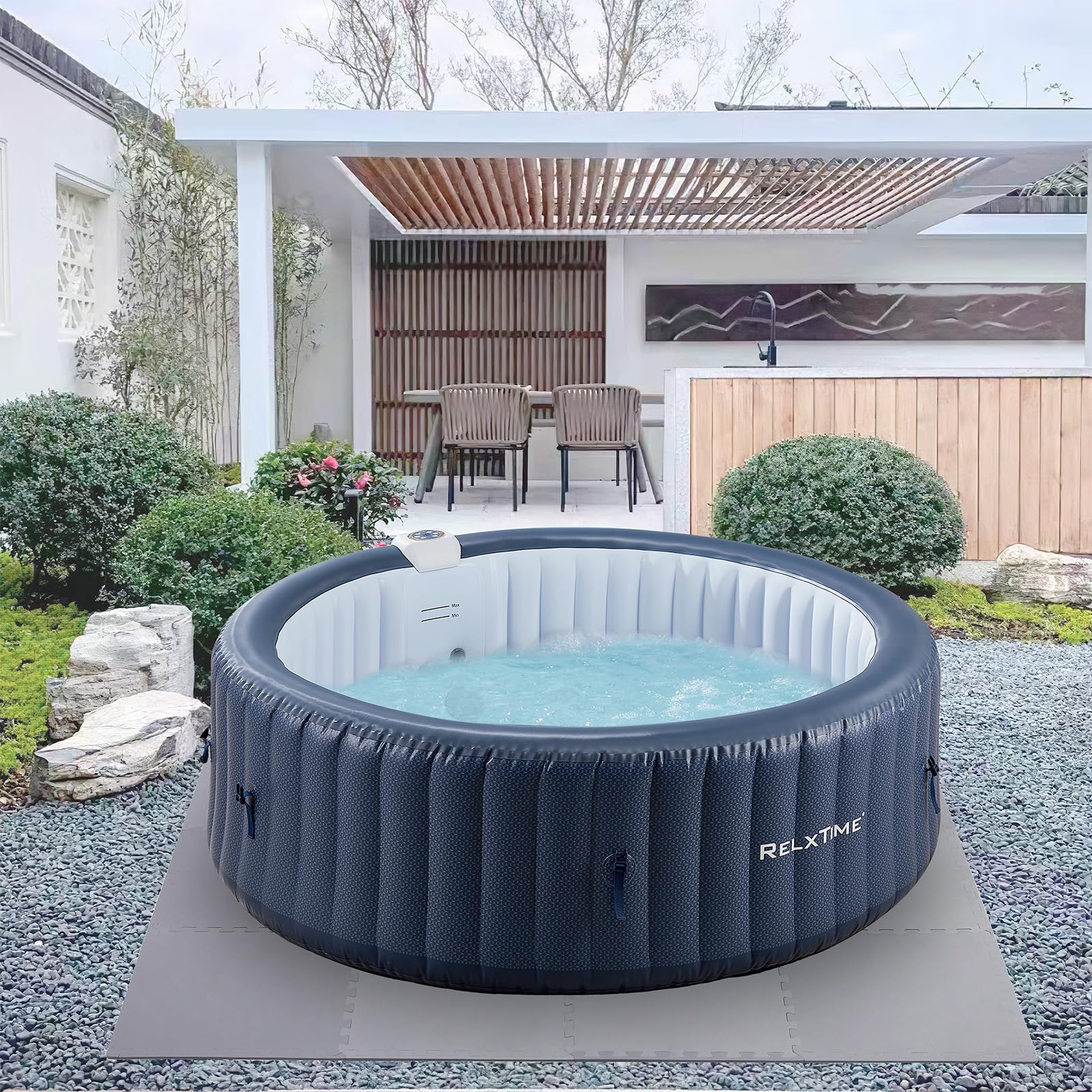 Relxtime 1/5" Thickness 77.2'' Hot Tub Thickened Mat, Waterproof Anti-Slip