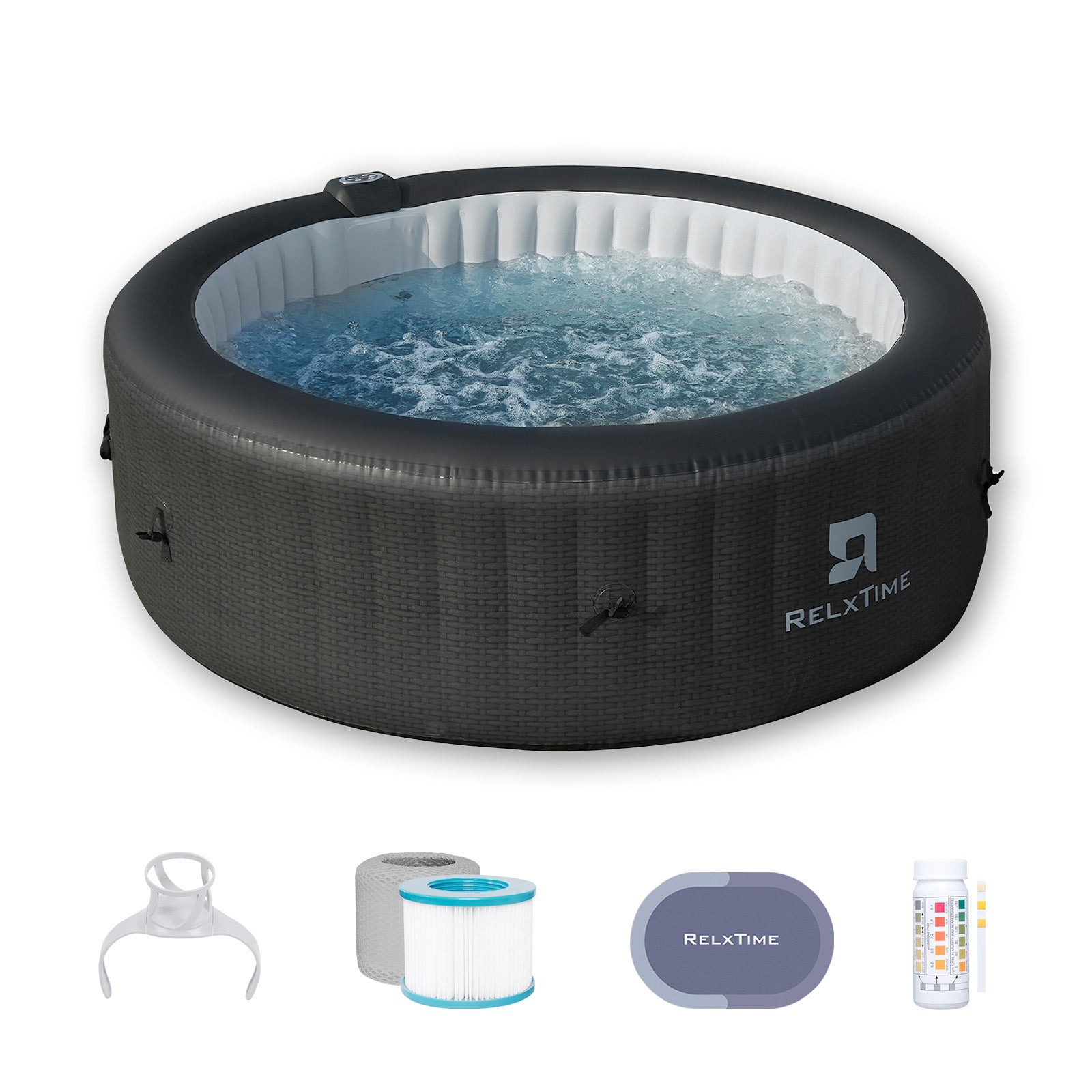 RELXTIME 4-6 Portable Inflatable Hot Tub Round Outdoor Spa Blow Up
