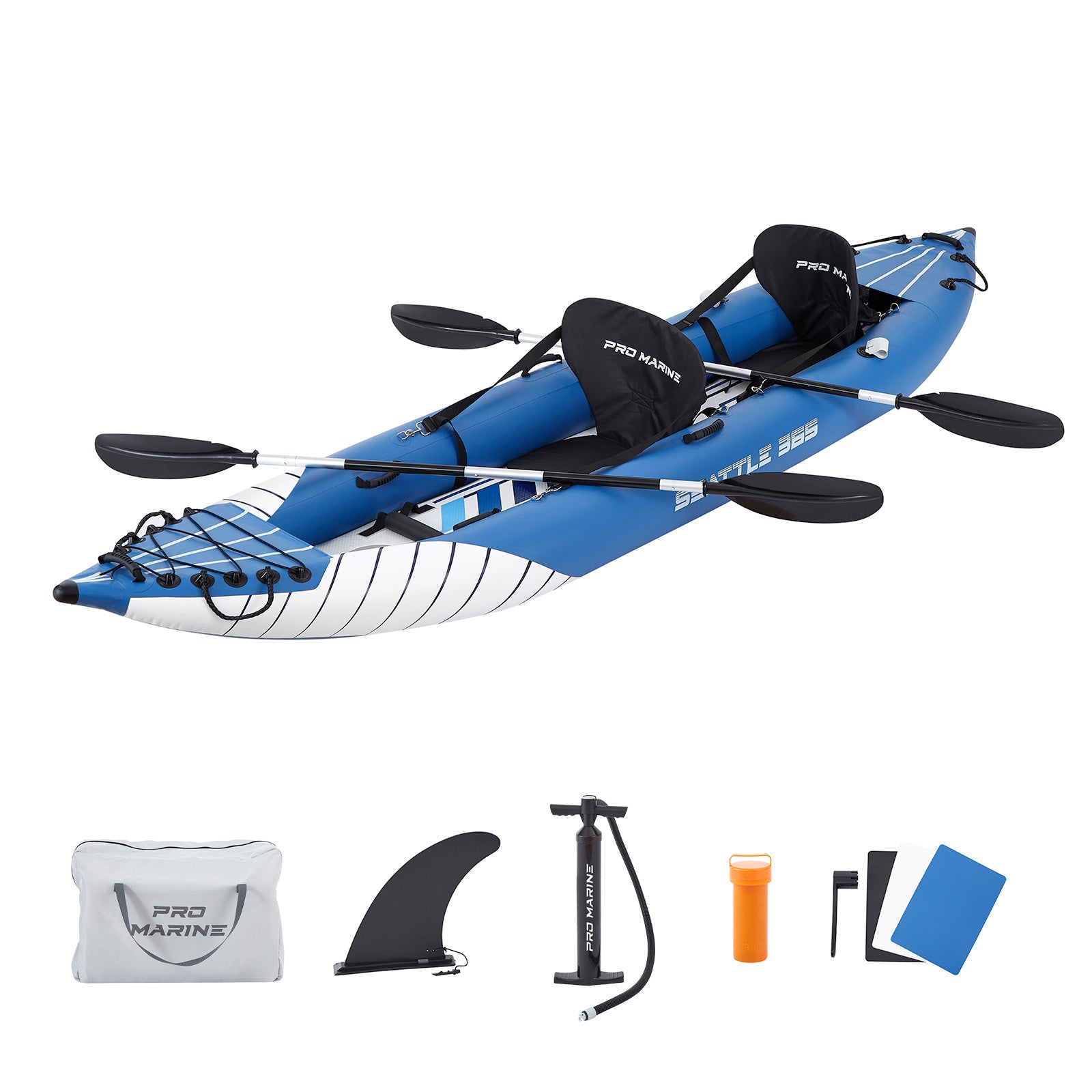 PROMARINE® Inflatable Kayak Blowup Touring Portable Kayak Set with Adjustable Seat and Pump