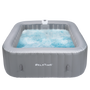 Relxtime 6 Person Square Inflatable Hot Tub 130 Massaging Air Jets Grey Laminated Classic Spa - HS003