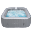 Relxtime 6 Person Square Inflatable Hot Tub 130 Massaging Air Jets Grey Laminated Classic Spa