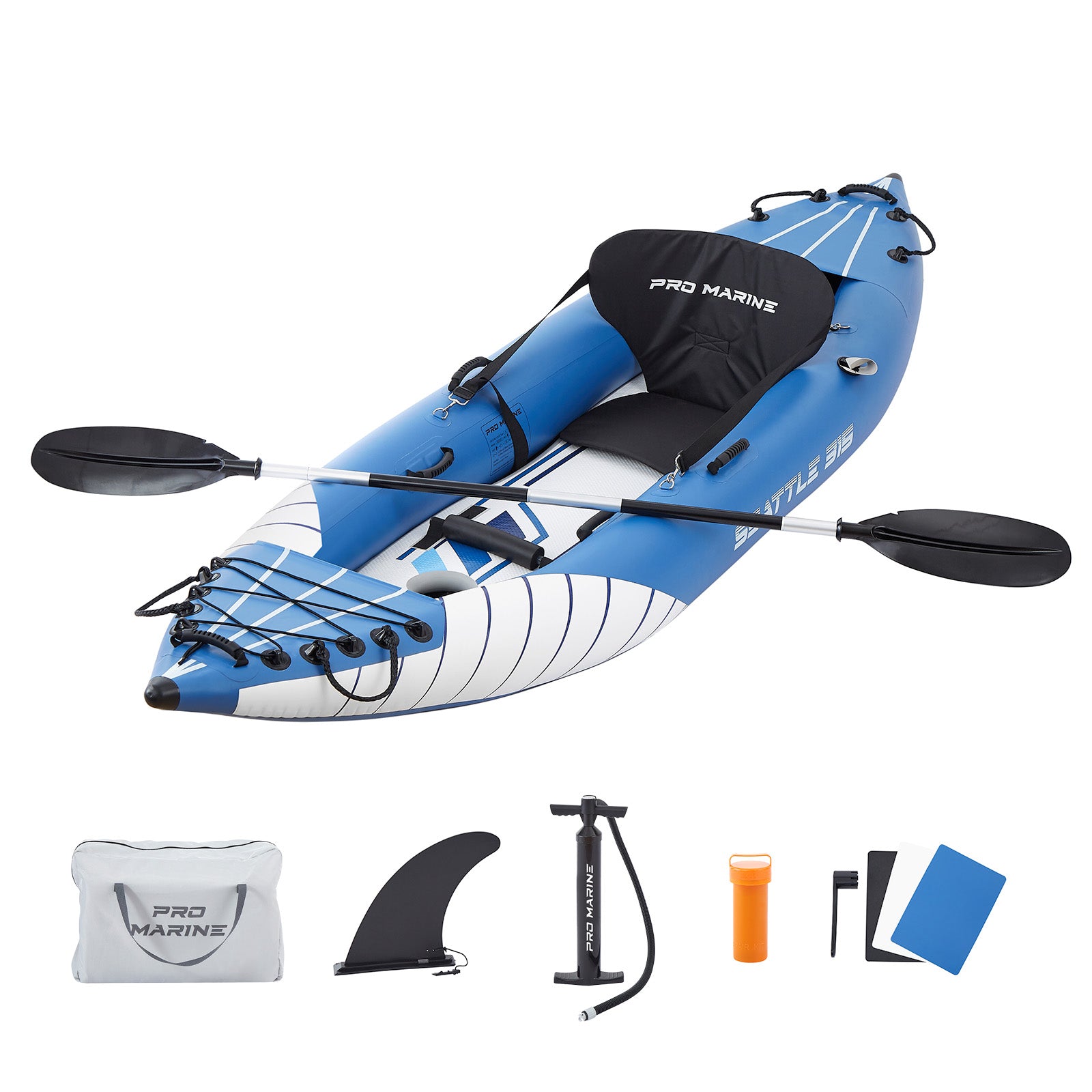 PROMARINE® Inflatable Kayak Blowup Touring Portable Kayak Set with Adjustable Seat and Pump