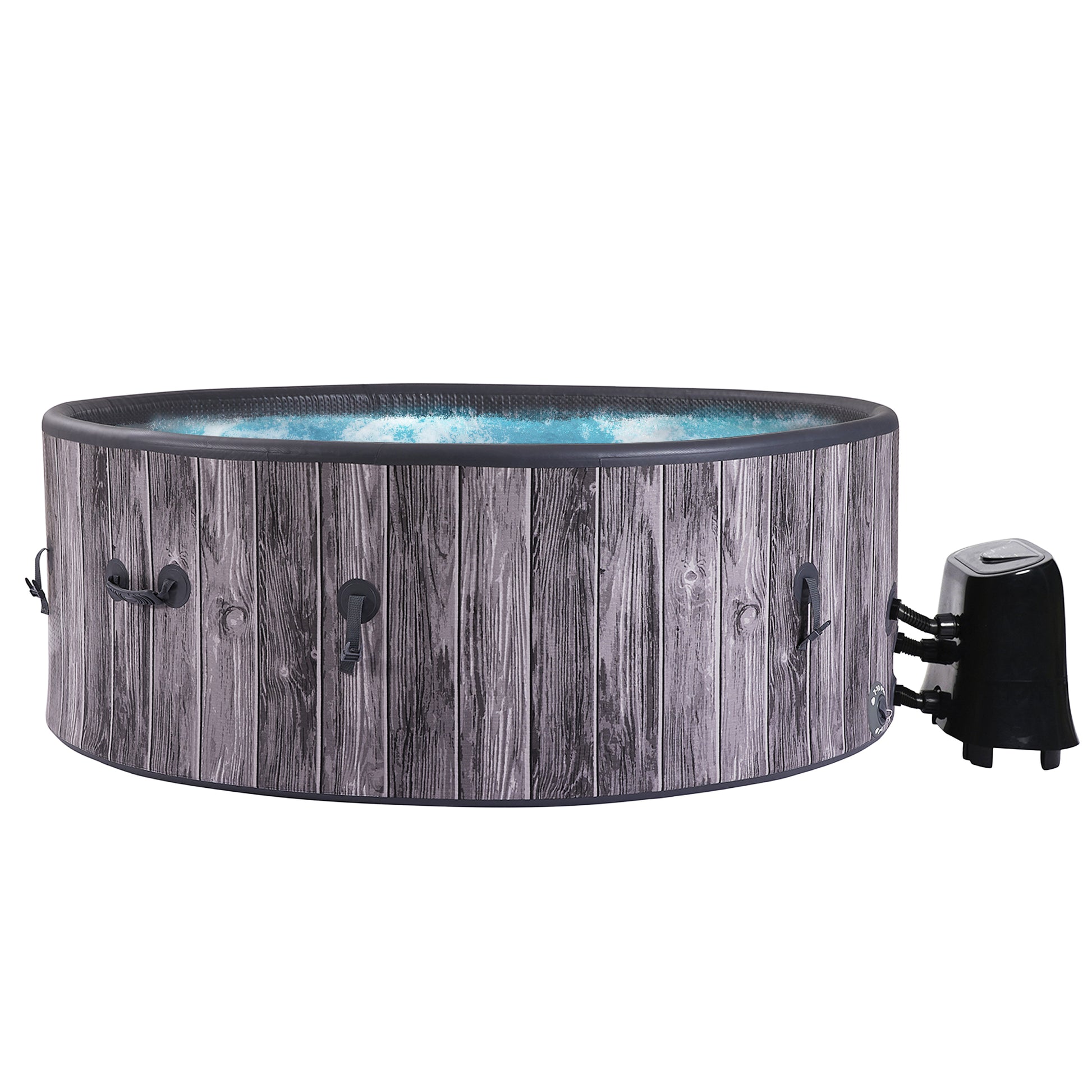 Relxtime 4-6 Person Round Inflatable Hot Tub 130 Massaging Air Jets Grey Laminated Vogue Spa - LSHS001