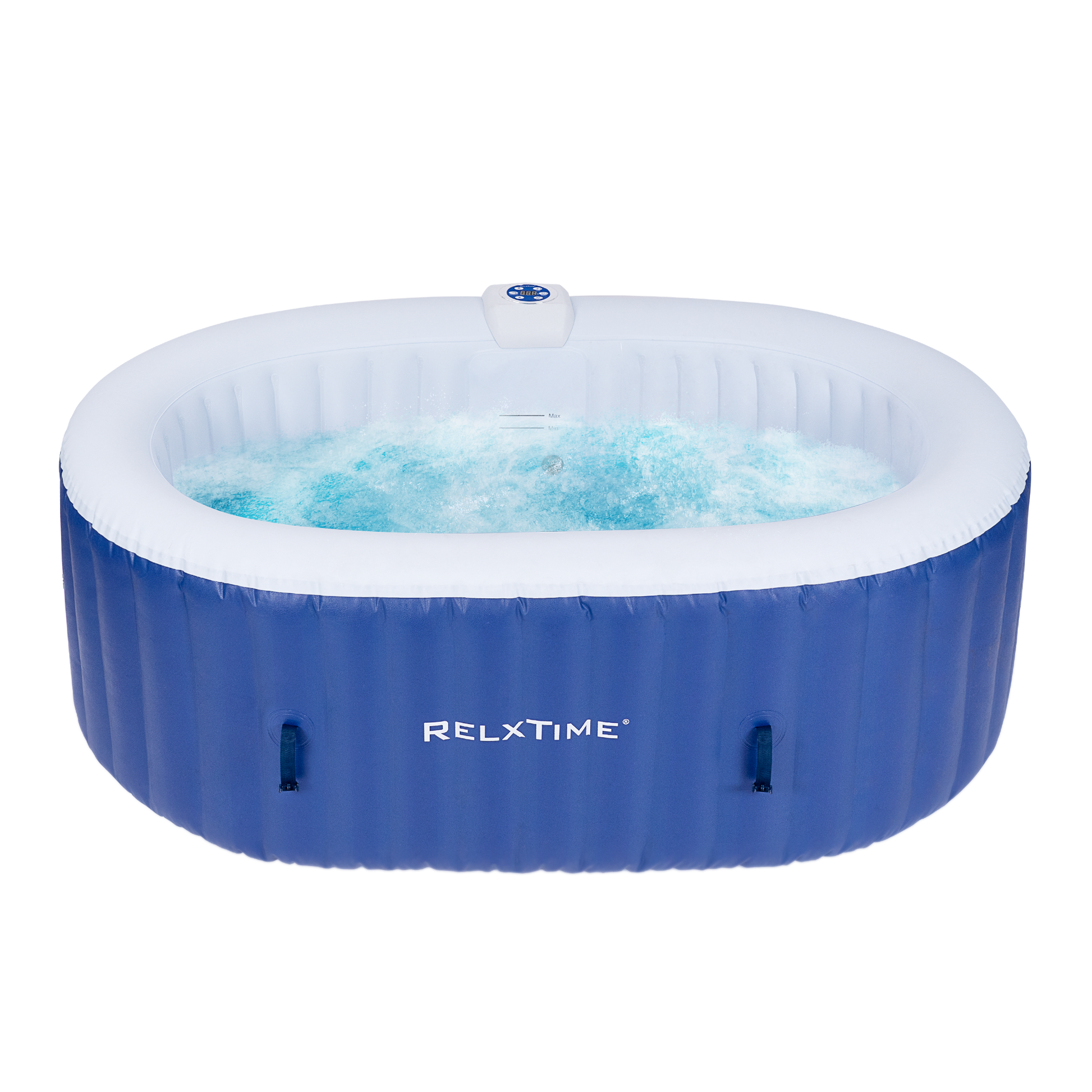 Relxtime 2 Person Oval Inflatable Hot Tub 100 Massaging Air Jets Blue Laminated Vogue Spa - LS005