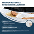 Woman sleeping on Relxtime 2-inch memory foam mattress in Tesla Model Y with machine-washable fleece cover