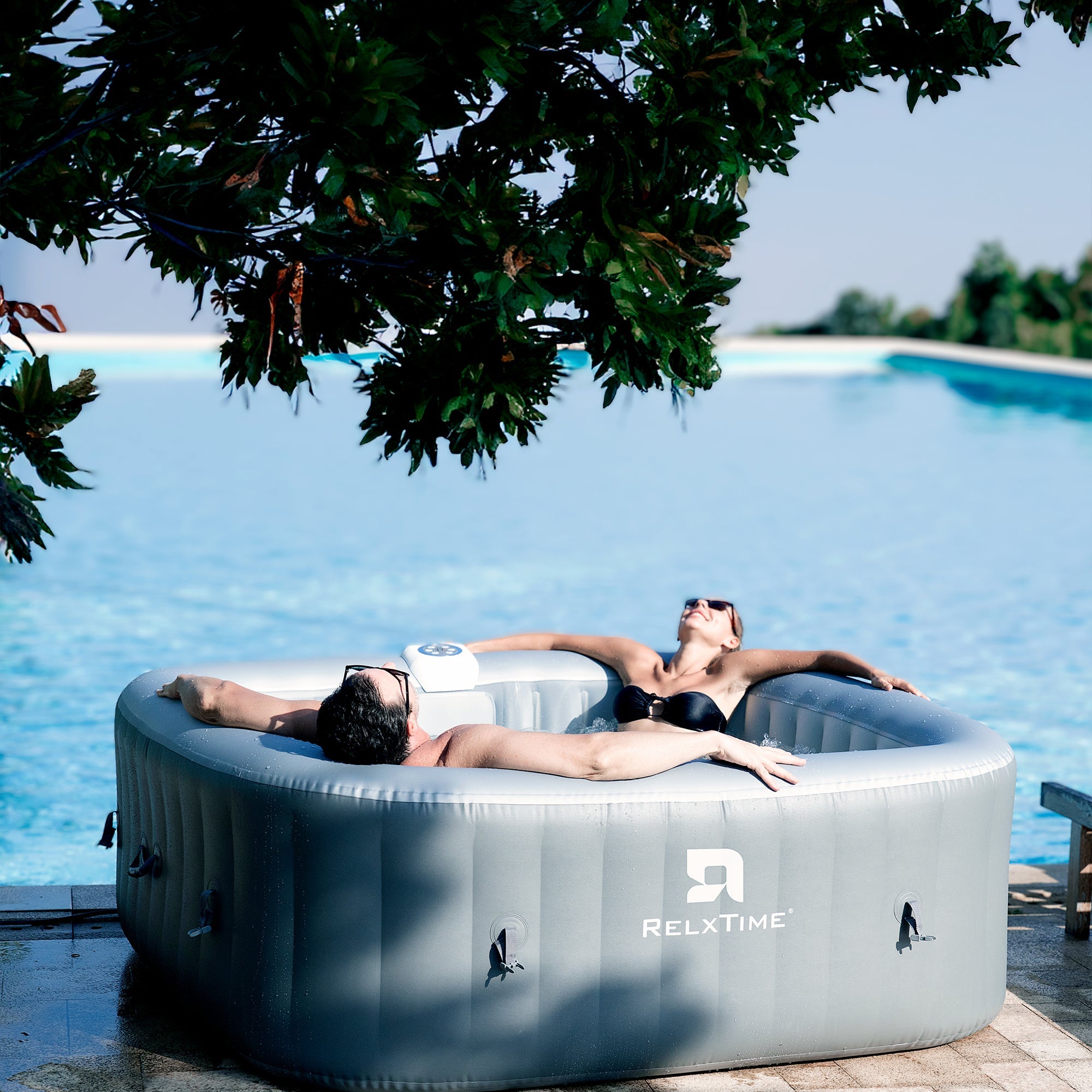Relxtime 6 Person Square Inflatable Hot Tub | Best Inflatable Hot Tub