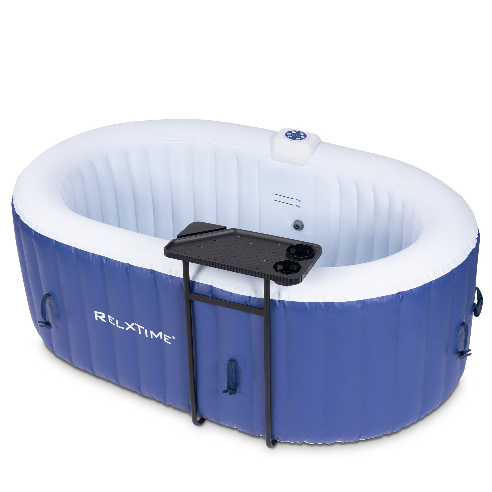 Relxtime 2 Person Oval Inflatable Hot Tub 100 Massaging Air Jets Blue Laminated Vogue Spa - LS005