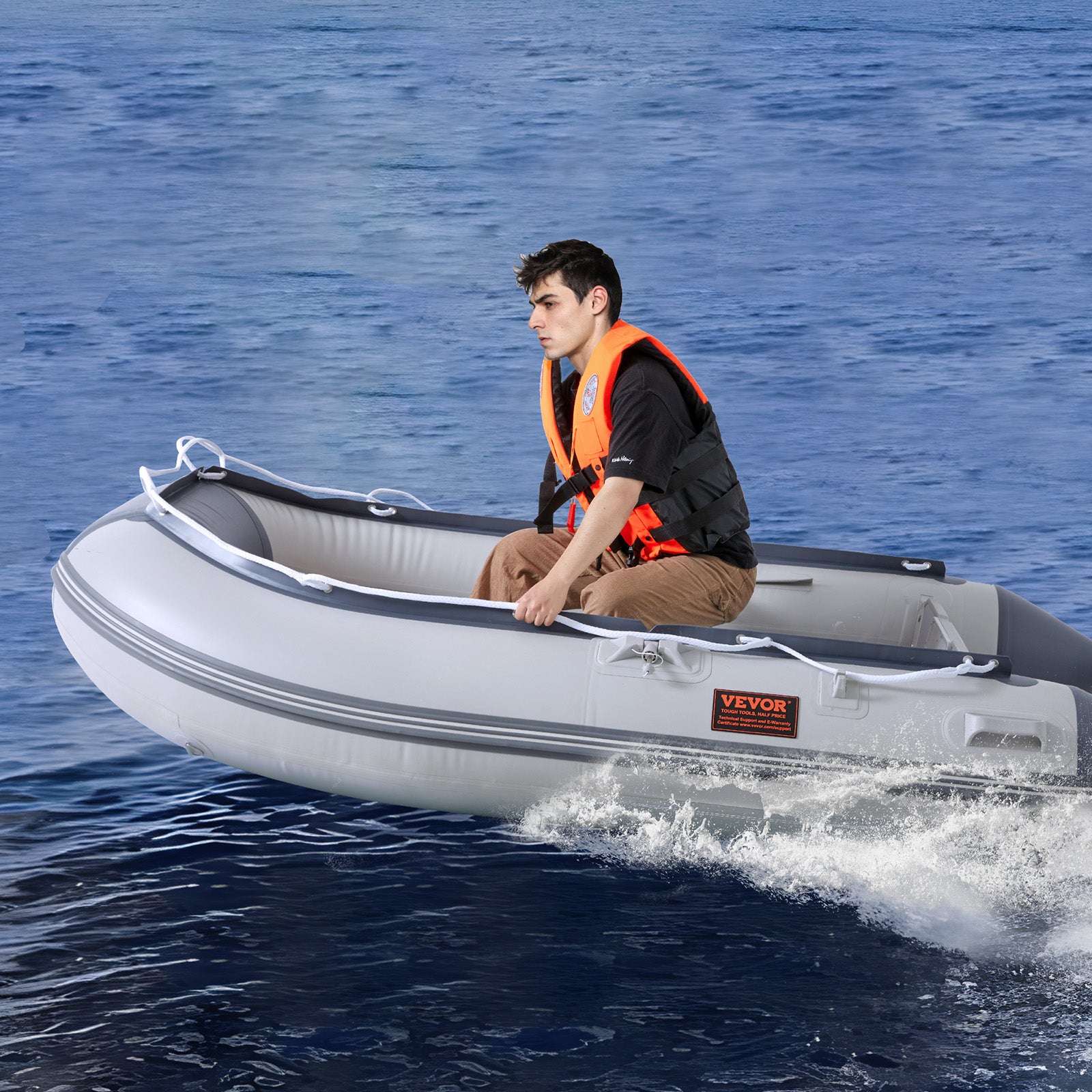 Pro Marine 8.9 ft Inflatable Fishing Boat Set for Kids and Adults with Accessories for 4 person