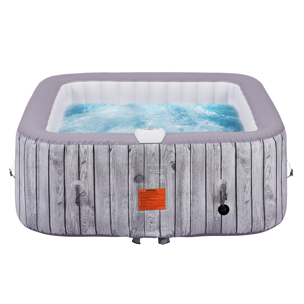 Relxtime 6 Person Square Inflatable Hot Tub Woodland Waves Spa Best Inflatable Hot Tub 2559