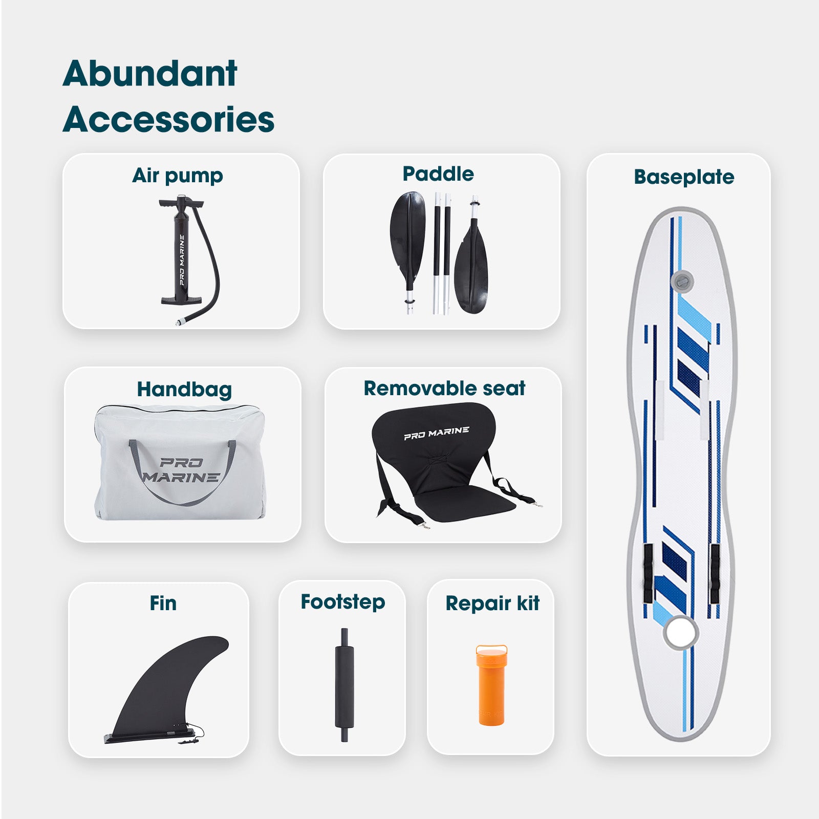 PROMARINE® Inflatable Kayak Blowup Touring Portable Kayak Set with Adjustable Seat and Pump