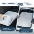 Relxtime foldable car mattress rolled up for storage and unfolded fitting in Tesla Model Y trunk