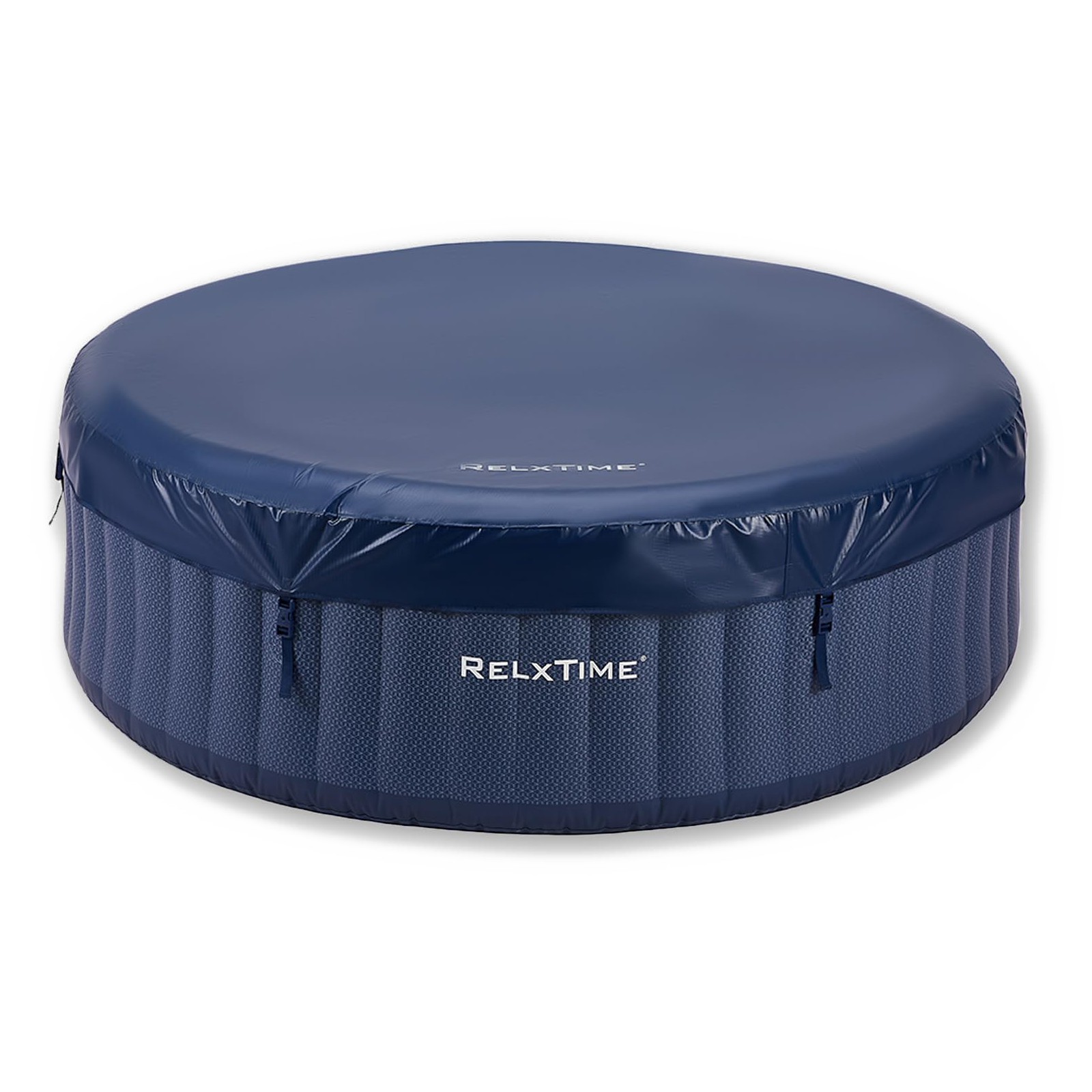 Relxtime 4-6 Person Round Inflatable Hot Tub with 130 Massaging Air Jets and Built in Heater Pump, Deep Blue