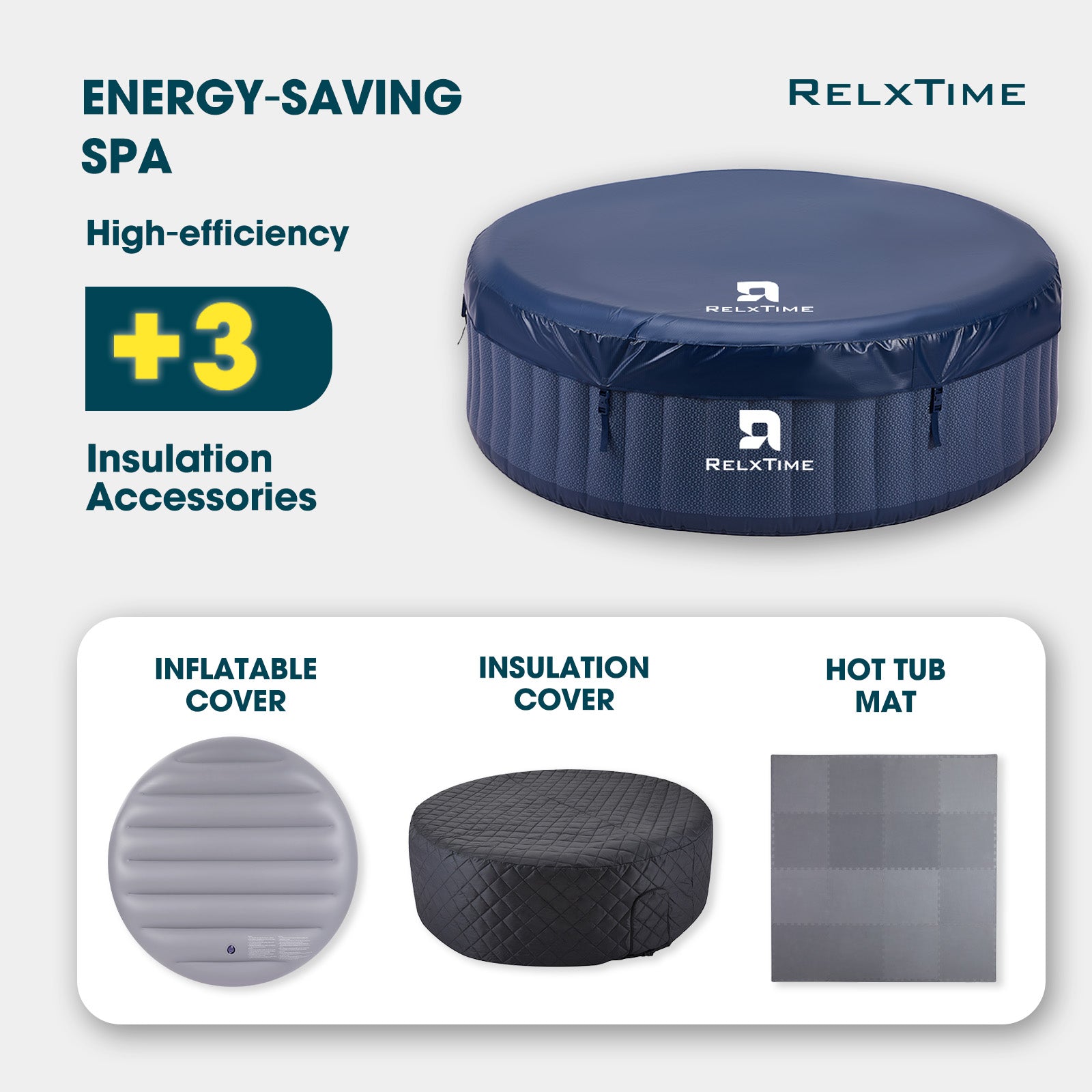 Round Inflatable Hot Tub - Blue Pattern  | Black Friday Offer