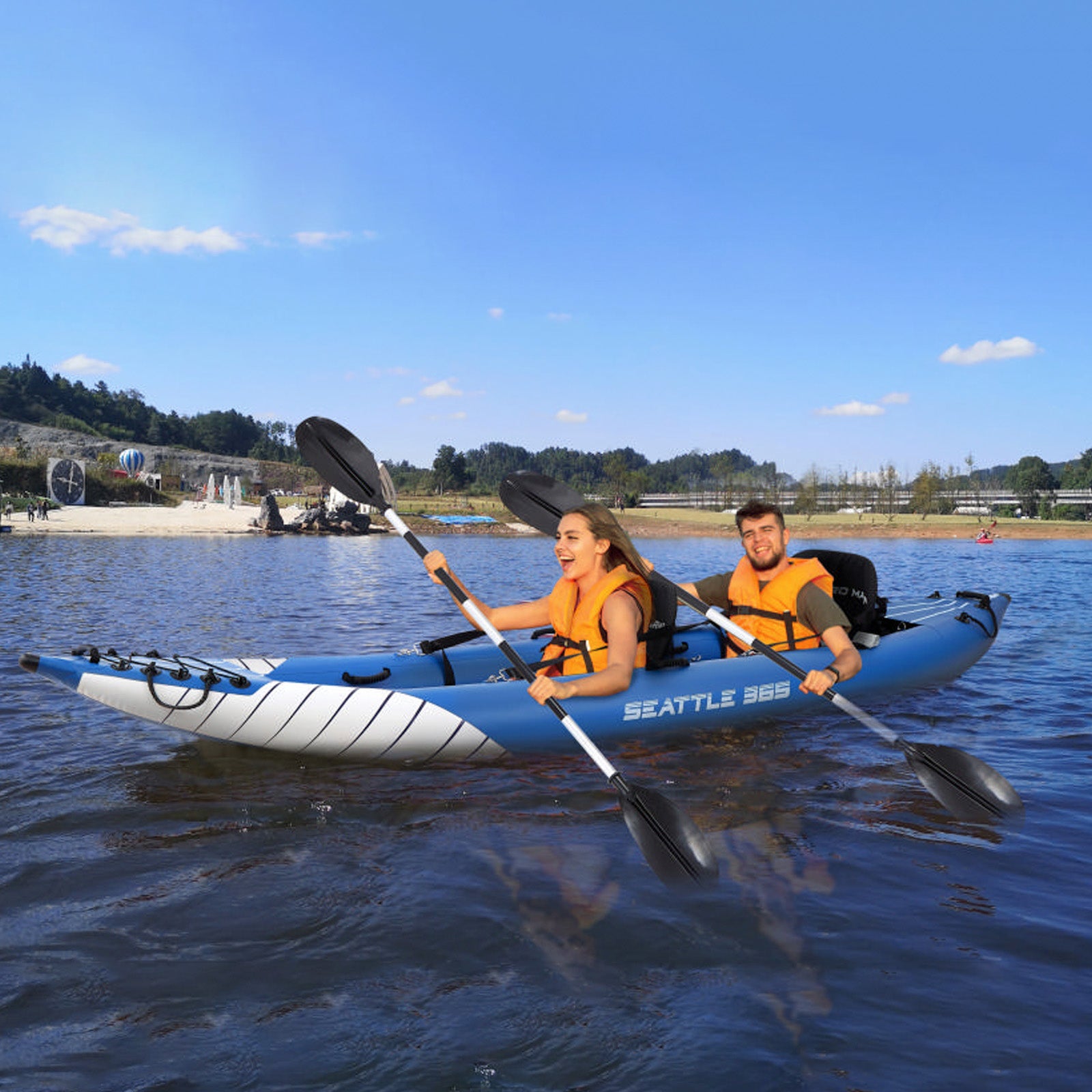 PROMARINE® Inflatable Kayak Blowup Touring Portable Kayak Set with Adjustable Seat and Pump