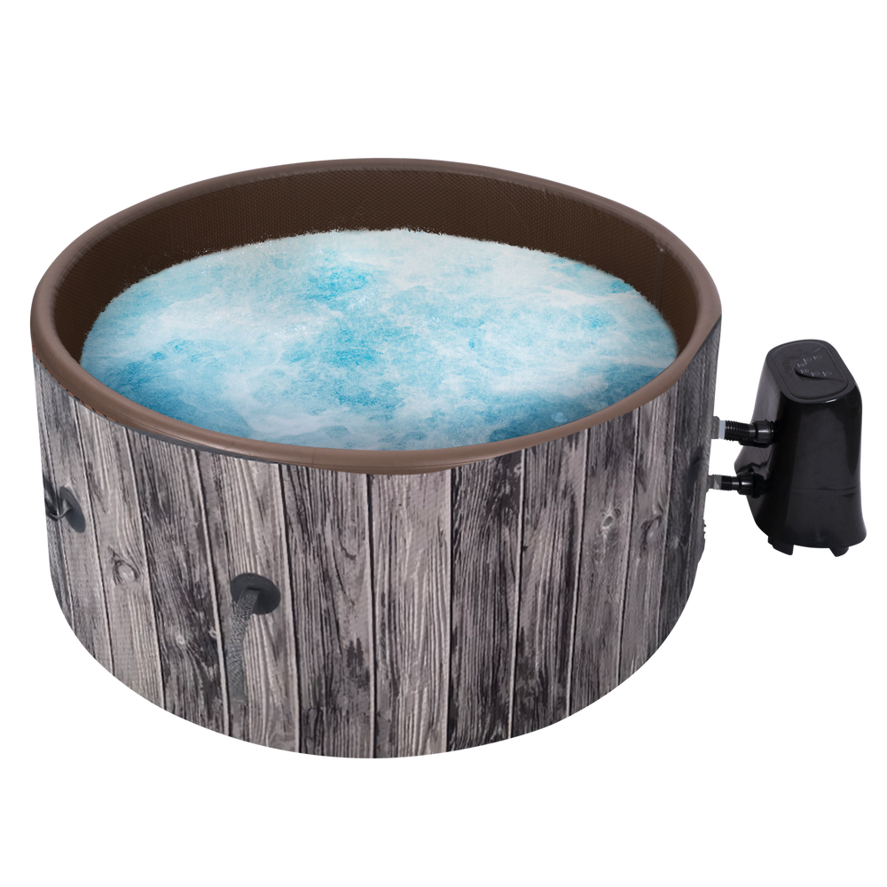 Relxtime 46 Person Round Inflatable Hot Tub Grey Laminated Vogue Spa