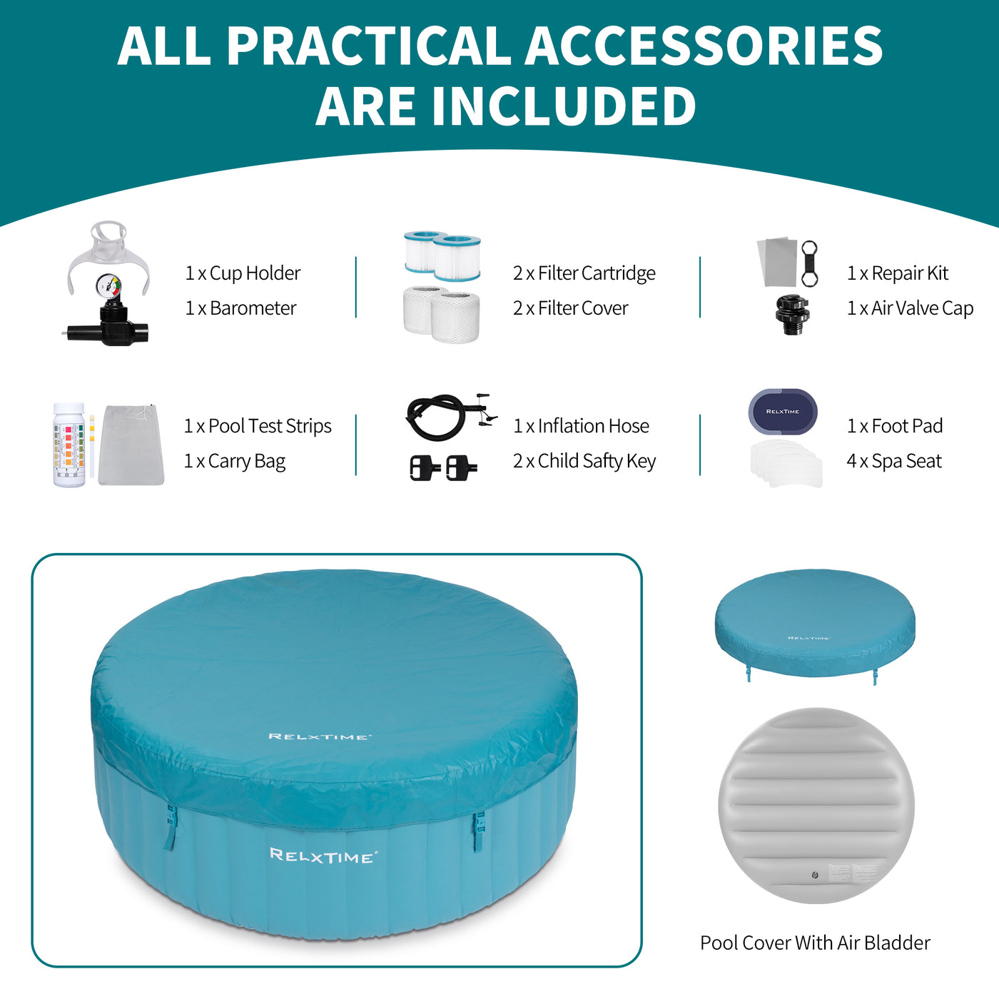 Relxtime 6 Person Round Inflatable Hot Tub Best Inflatable Hot Tub