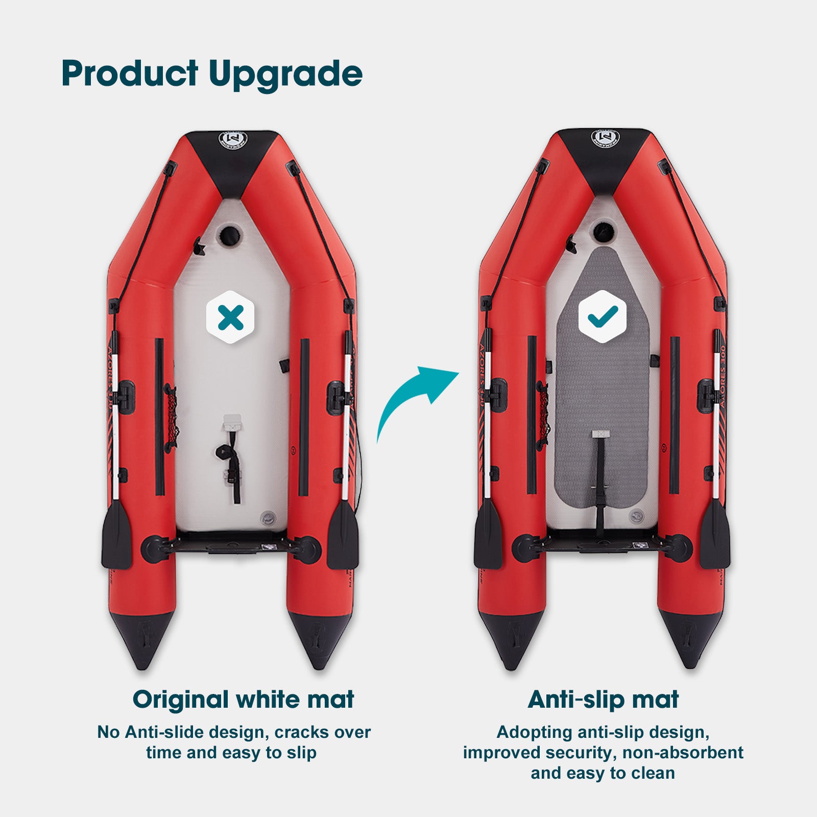 Pro Marine® Inflatable Dinghy Boats Raft Fishing Pontoon Boat Set , Fishing Rod Holders