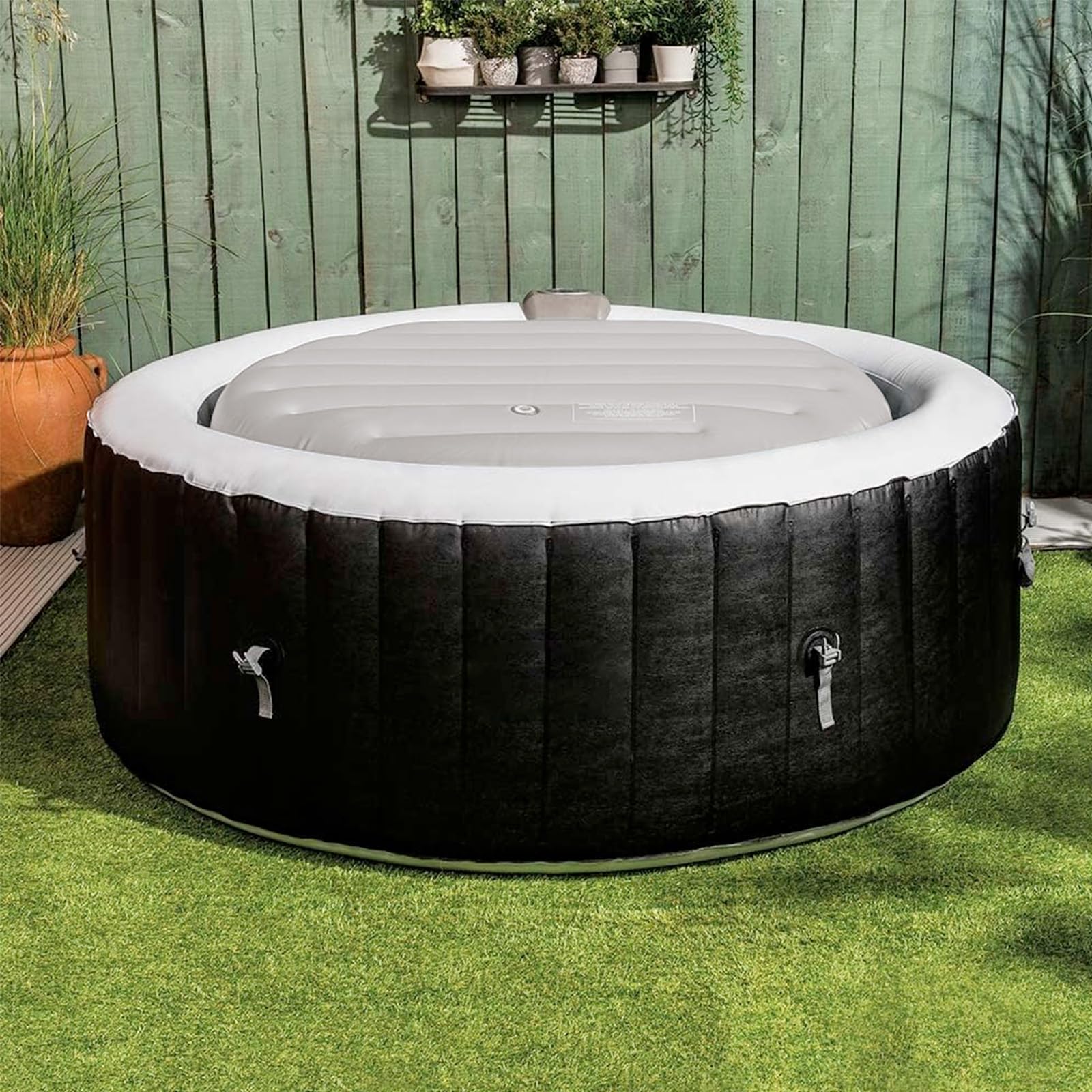 RELXTIME Universal Inflatable Cover Round Top Lid for Hot Tub Spa Cushion Support | Ø 65in, Gray