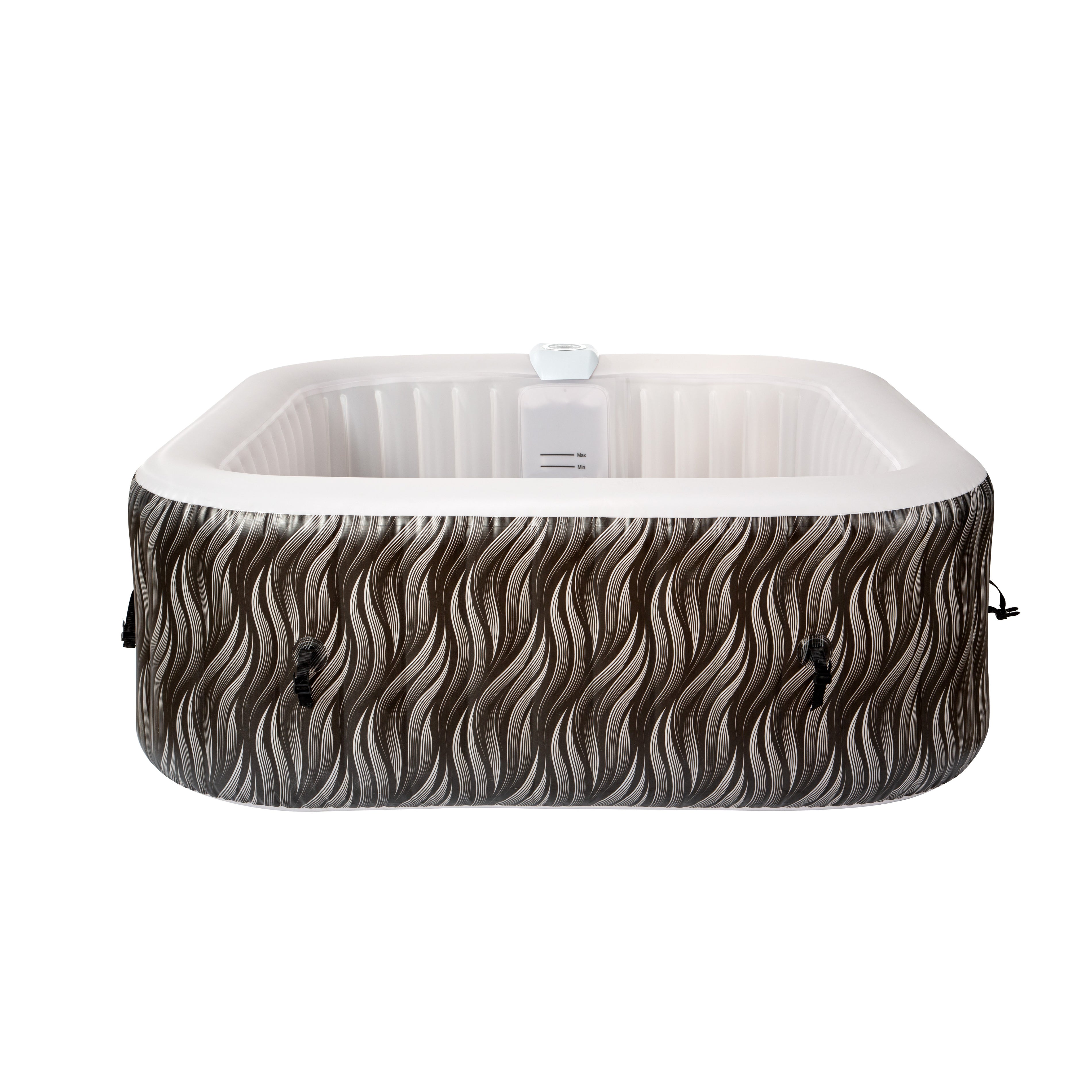 Square Inflatable Hot Tub - Elegant Black with LED | Black Friday Offer