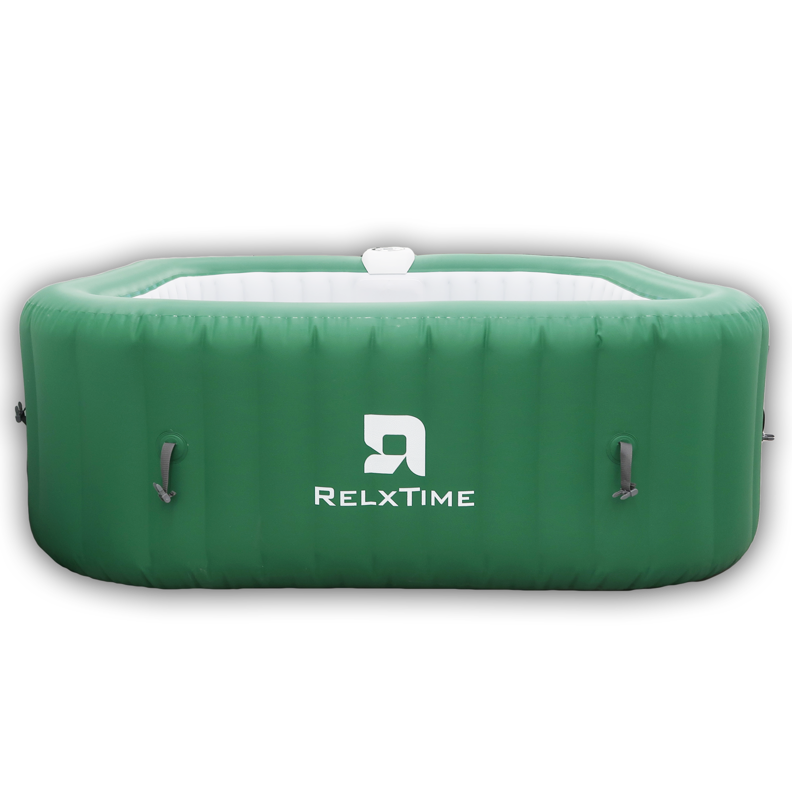 Relxtime 4-6 Person Square Luxury Green Inflatable Massage Spa with 130 Bubble Jets, Portable Outdoor Spa with Built-in Integrated Heating System - LS006