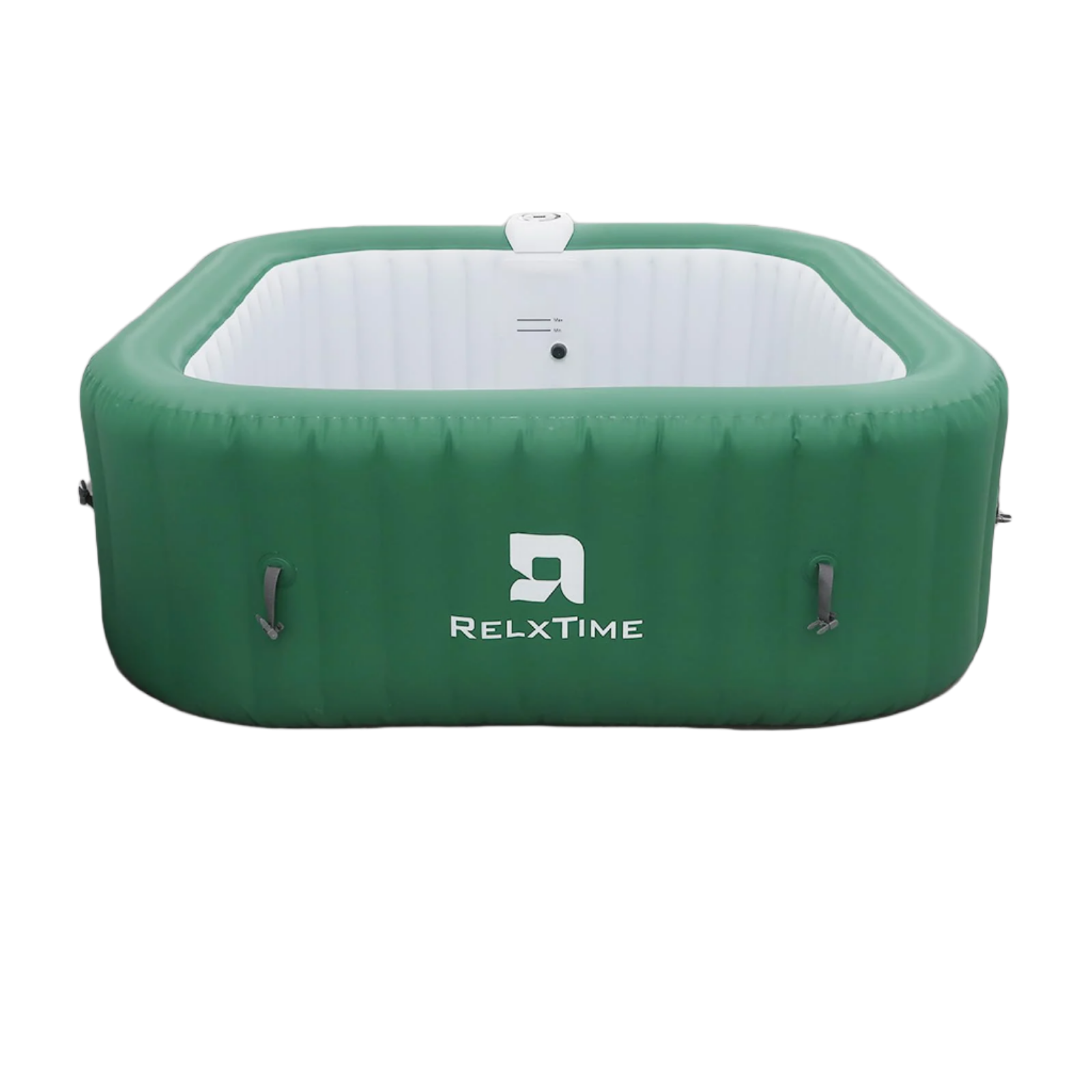 Relxtime 4-6 Person Square Luxury Green Inflatable Massage Spa with 130 Bubble Jets, Portable Outdoor Spa with Built-in Integrated Heating System - LS006