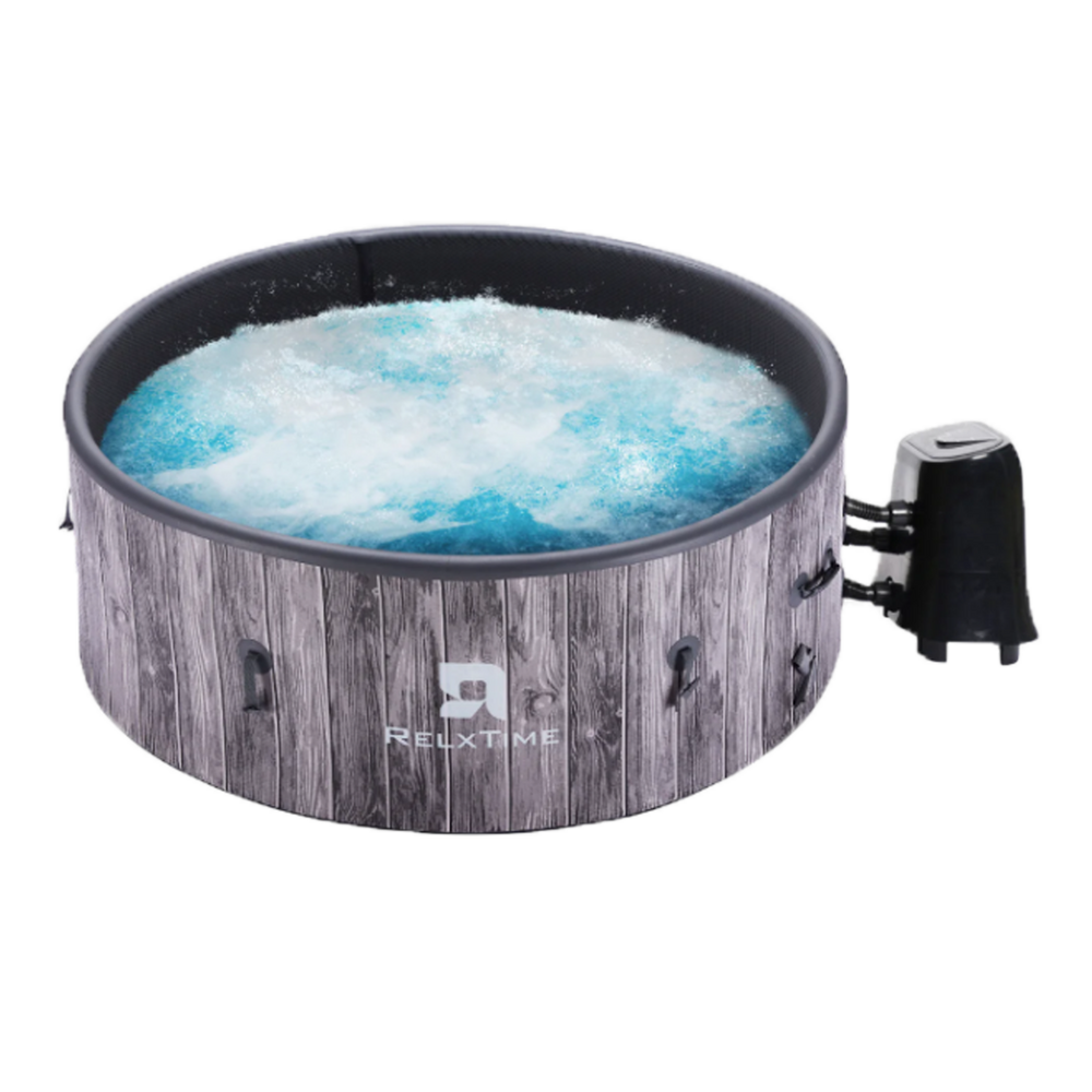 Relxtime 46 Person Round Inflatable Hot Tub Grey Laminated Vogue Spa