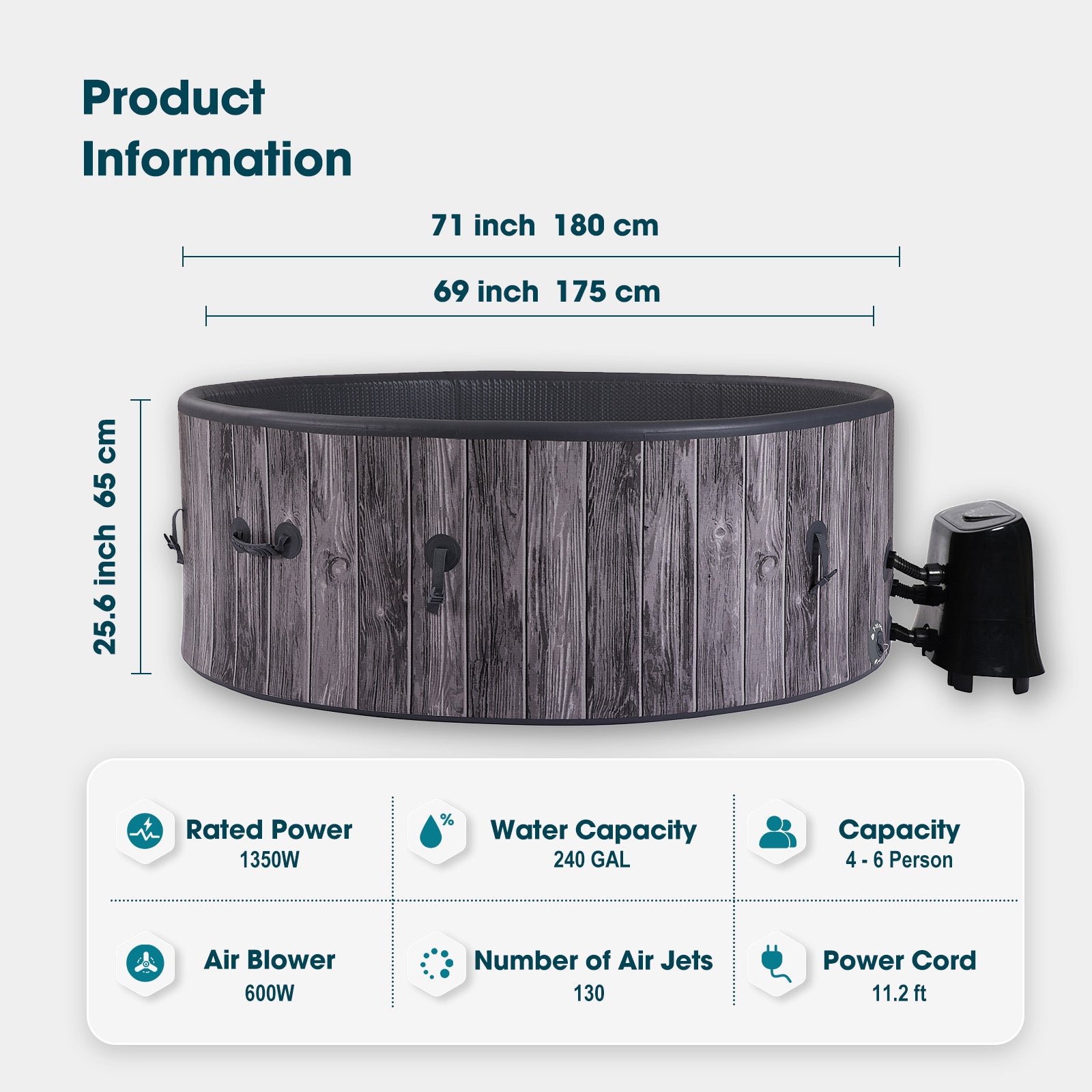 Round Inflatable Hot Tub - Vogue Spa