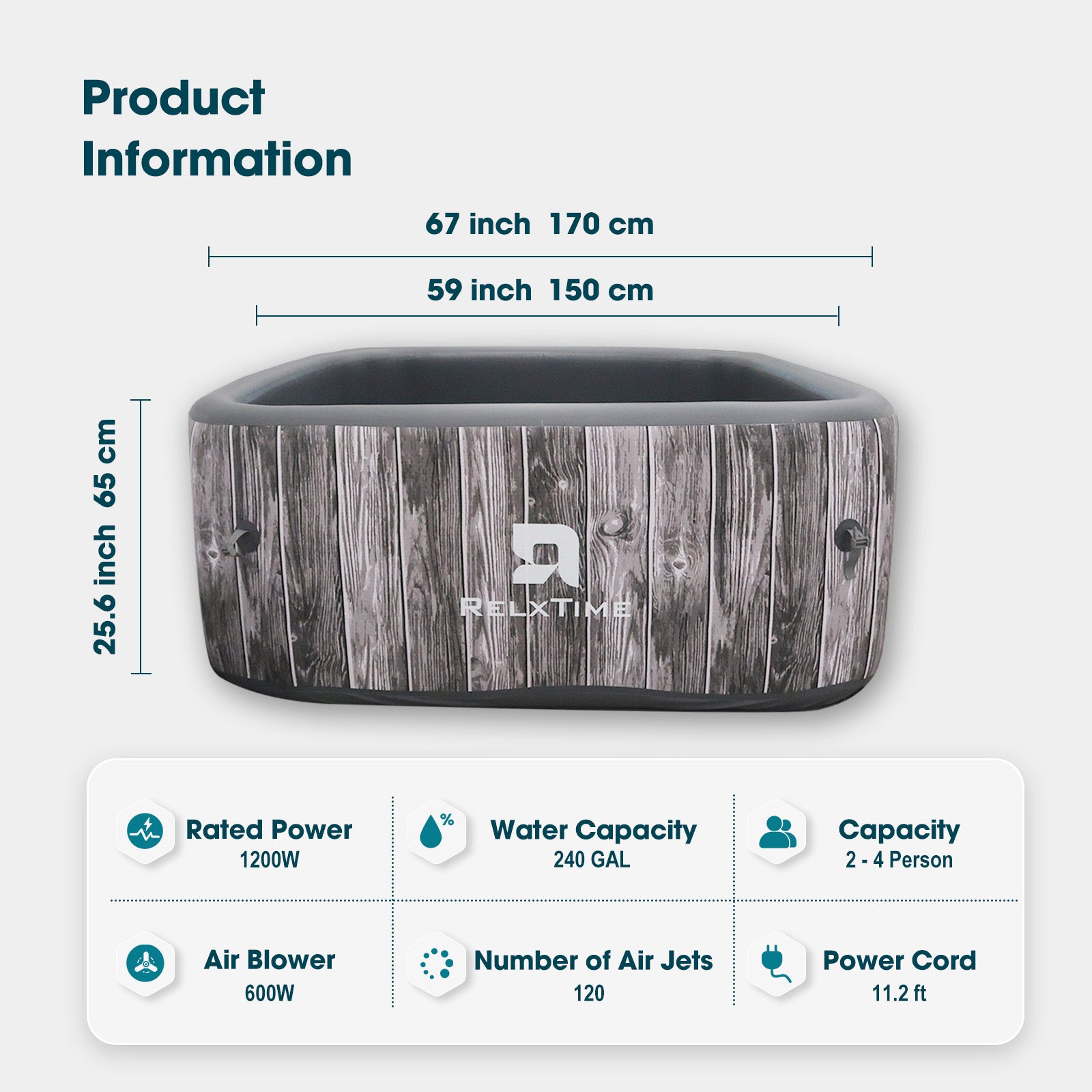 Square Inflatable Hot Tub - Vogue Spa