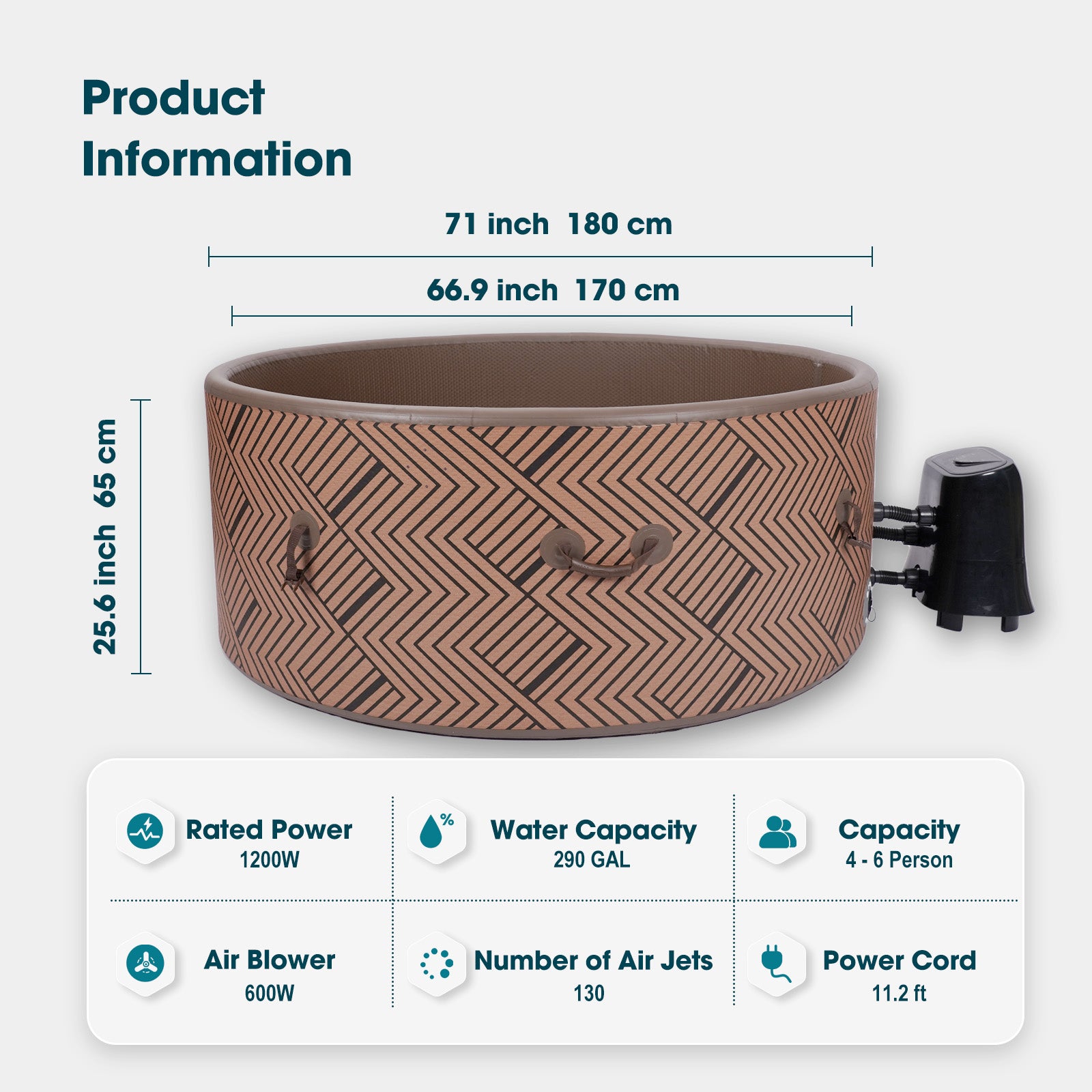 Round Inflatable Hot Tub - Vogue Spa