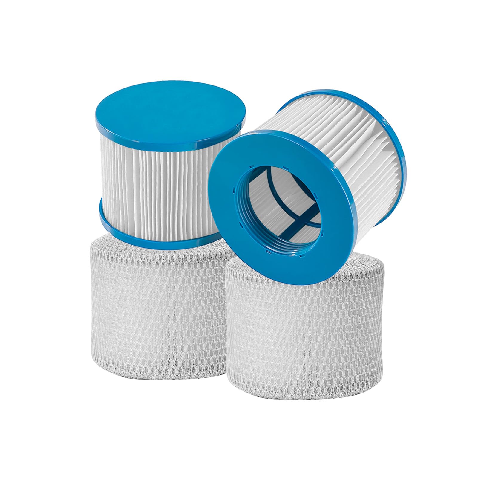 Relxtime 2 Pack Spa Filter Replacement, Pool Filters Hot Tub Filter Cartridges, Compatible With Inflatable Tubs Filtration, Blue