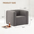 Portable linen inflatable sofa chair product dimensions – 27.5" wide, 33.5" deep, 25.6" tall
