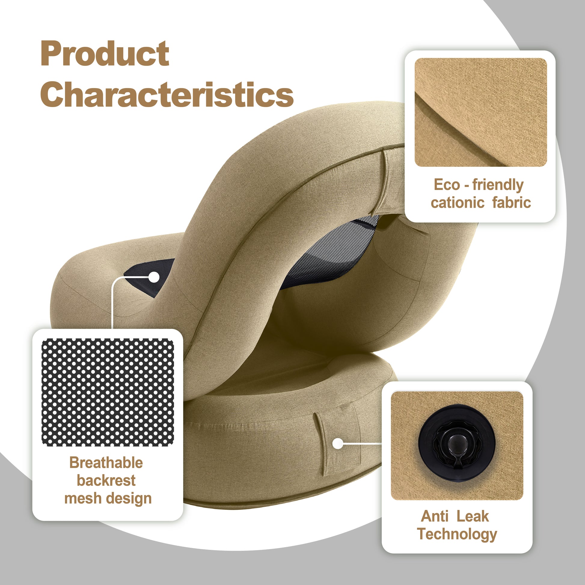 Moon air lounger chair with breathable mesh backrest detail, ideal for warm weather outdoor use