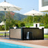 Relxtime 4-6 person portable spa installed on patio deck with external heater unit