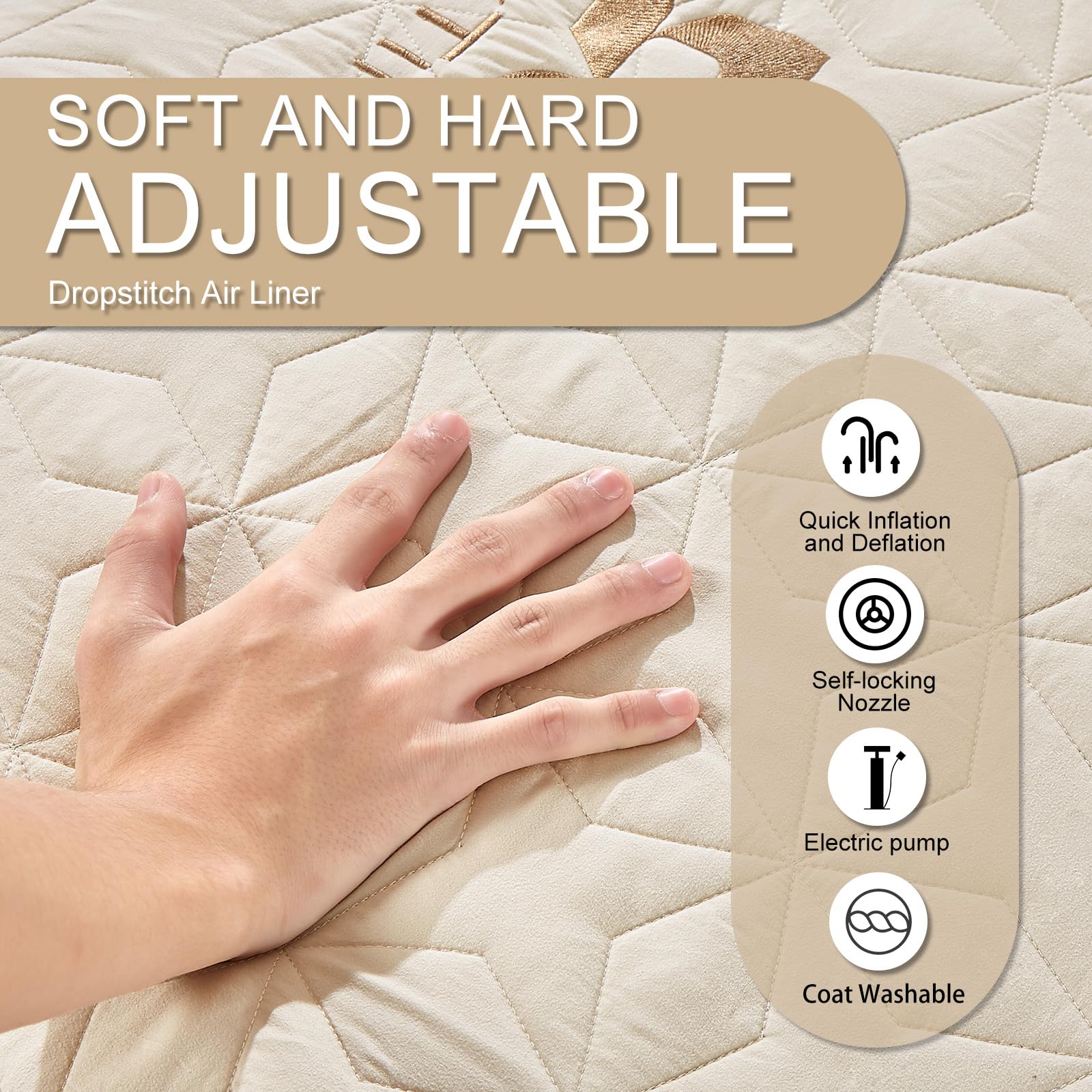 Relxtime inflatable mattress machine-washable removable cover and patch kit