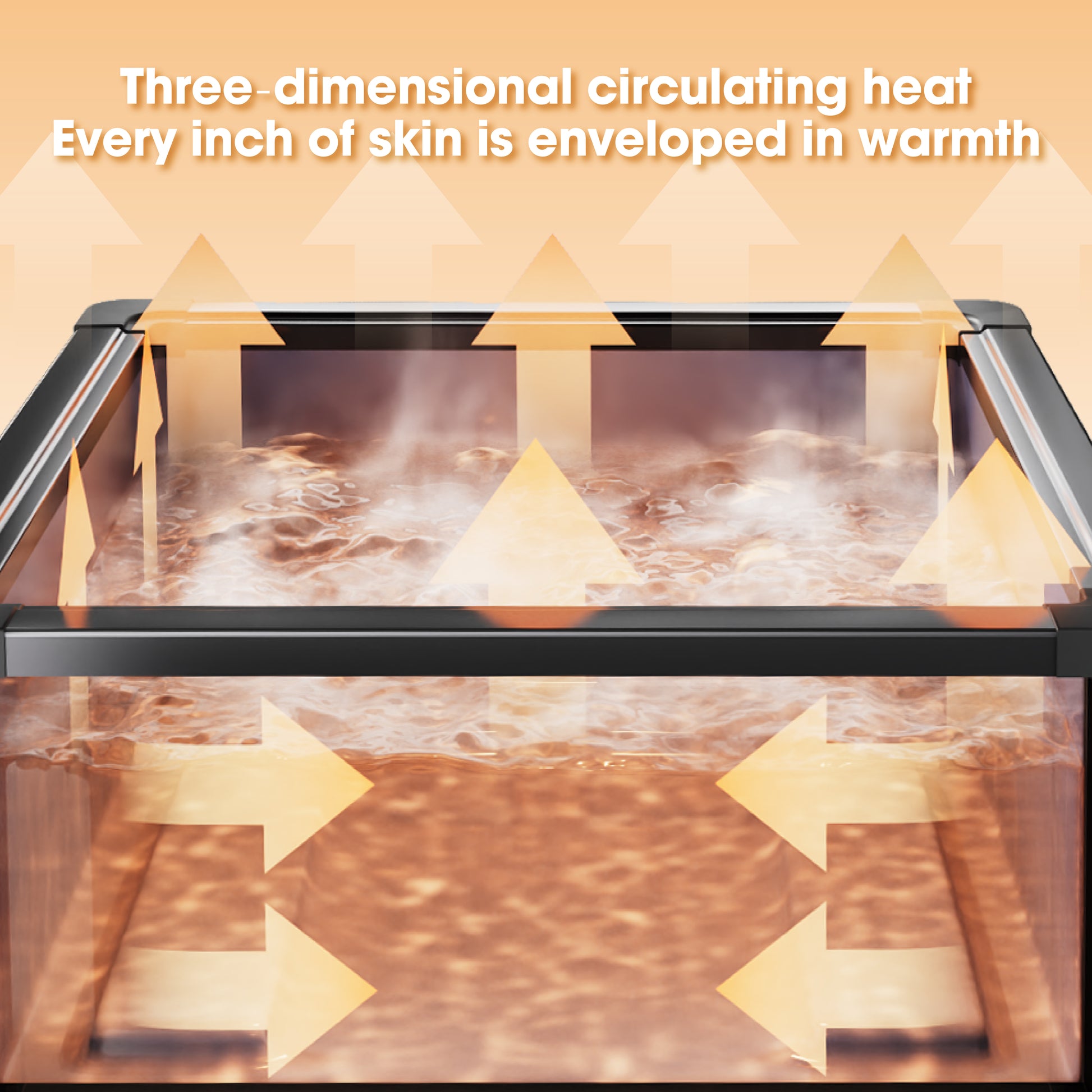 Relxtime hot tub 360-degree circulating heat system diagram – rapid 104°F heating