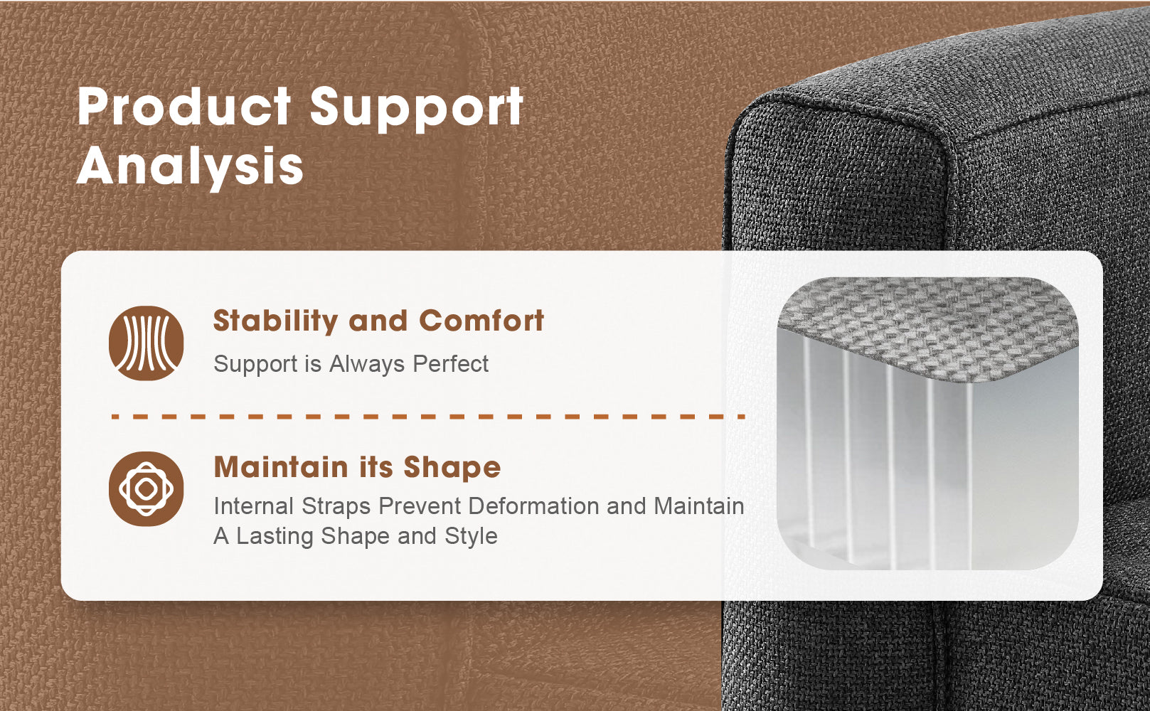 Relxtime grey inflatable sofa chair product support analysis – internal stabilizing straps prevent deformation and maintain shape